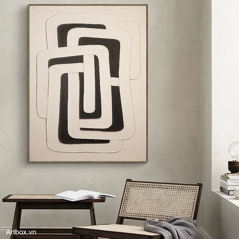 Hình Khối Đen Trắng – Tranh Sơn Acrylic Trừu Tượng Trừu tượng Đen trắng Trang Trí Phòng khách, Phòng làm việc – Phong Cách Hiện Đại Hình Khối Đen Trắng – Tranh Sơn Acrylic Trừu Tượng Trừu tượng Đen trắng Trang Trí Phòng khách, Phòng làm việc – Phong Cách Hiện Đại