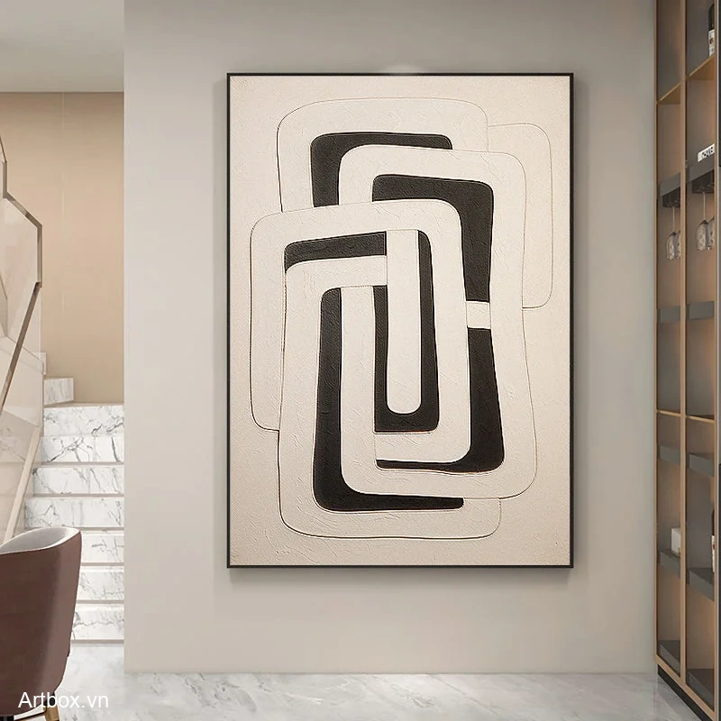 Hình Khối Đen Trắng – Tranh Sơn Acrylic Trừu Tượng Trừu tượng Đen trắng Trang Trí Phòng khách, Phòng làm việc – Phong Cách Hiện Đại Hình Khối Đen Trắng – Tranh Sơn Acrylic Trừu Tượng Trừu tượng Đen trắng Trang Trí Phòng khách, Phòng làm việc – Phong Cách Hiện Đại