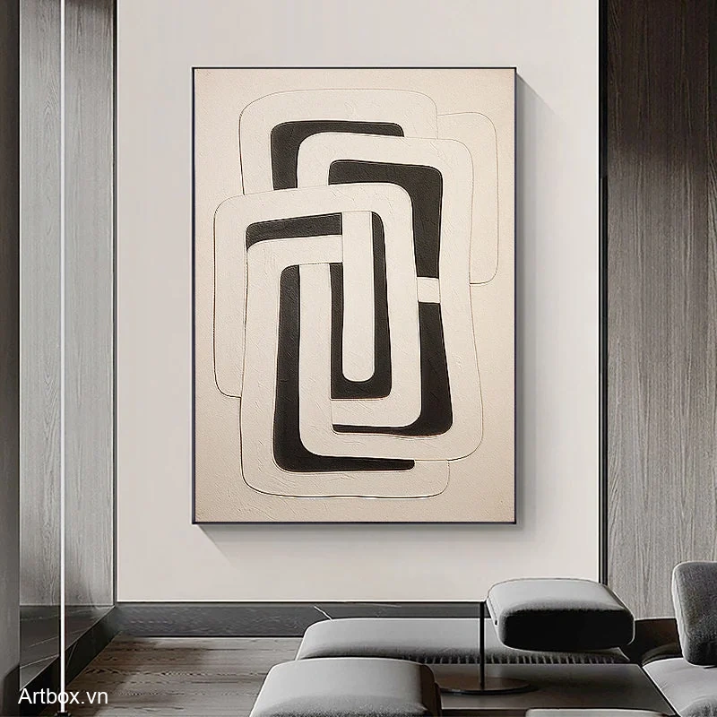 Hình Khối Đen Trắng – Tranh Sơn Acrylic Trừu Tượng Trừu tượng Đen trắng Trang Trí Phòng khách, Phòng làm việc – Phong Cách Hiện Đại Hình Khối Đen Trắng – Tranh Sơn Acrylic Trừu Tượng Trừu tượng Đen trắng Trang Trí Phòng khách, Phòng làm việc – Phong Cách Hiện Đại