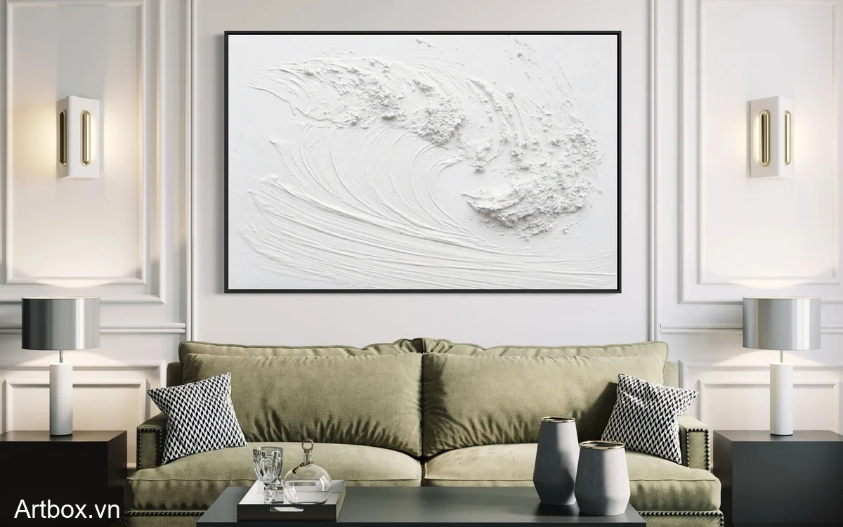 Dòng Chảy Tĩnh Lặng – Tranh Sơn Acrylic Trừu Tượng Trừu tượng Đa sắc Trang Trí Phòng khách, Phòng ngủ – Phong Cách Hiện Đại