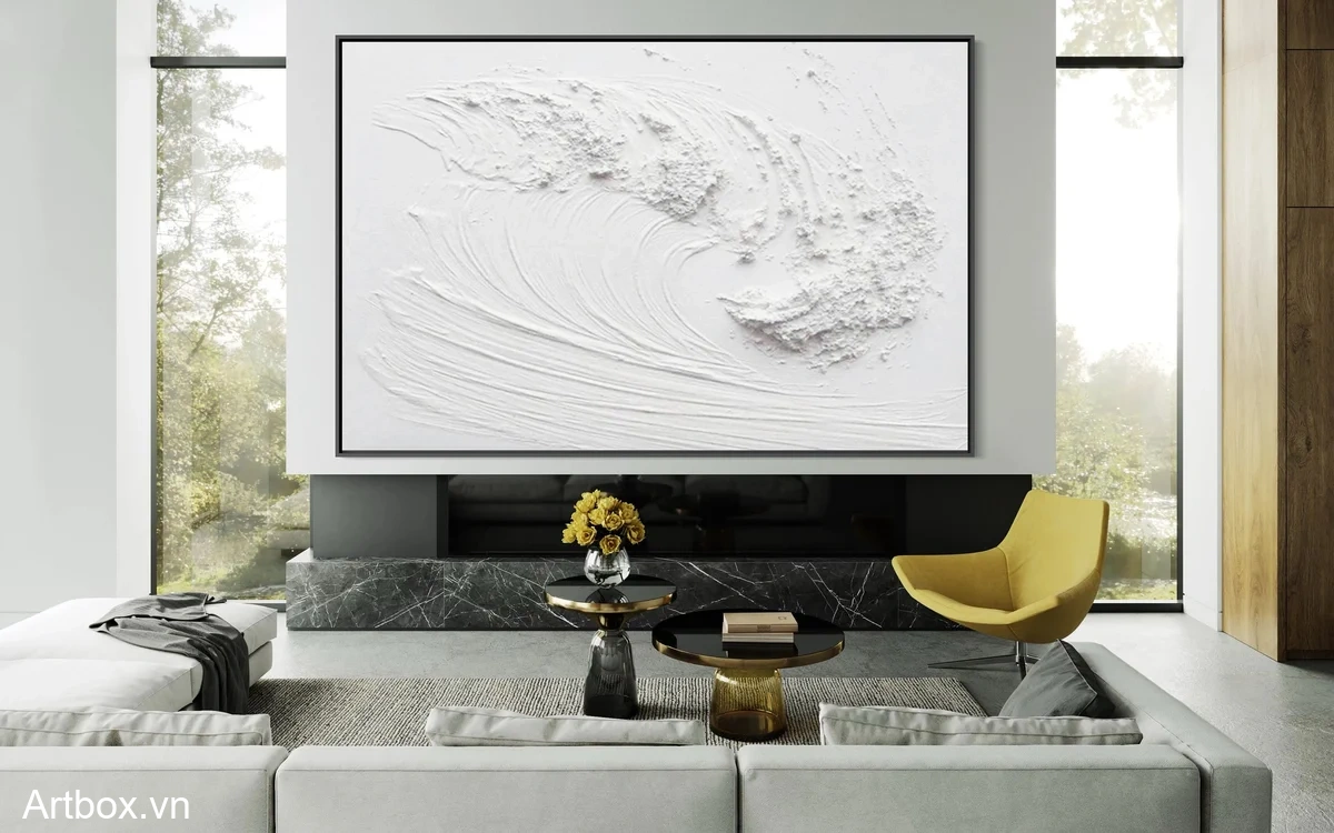 Dòng Chảy Tĩnh Lặng – Tranh Sơn Acrylic Trừu Tượng Trừu tượng Đa sắc Trang Trí Phòng khách, Phòng ngủ – Phong Cách Hiện Đại