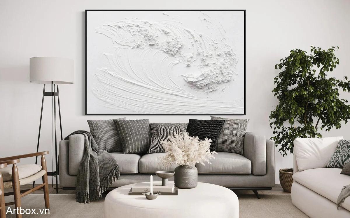 Dòng Chảy Tĩnh Lặng – Tranh Sơn Acrylic Trừu Tượng Trừu tượng Đa sắc Trang Trí Phòng khách, Phòng ngủ – Phong Cách Hiện Đại