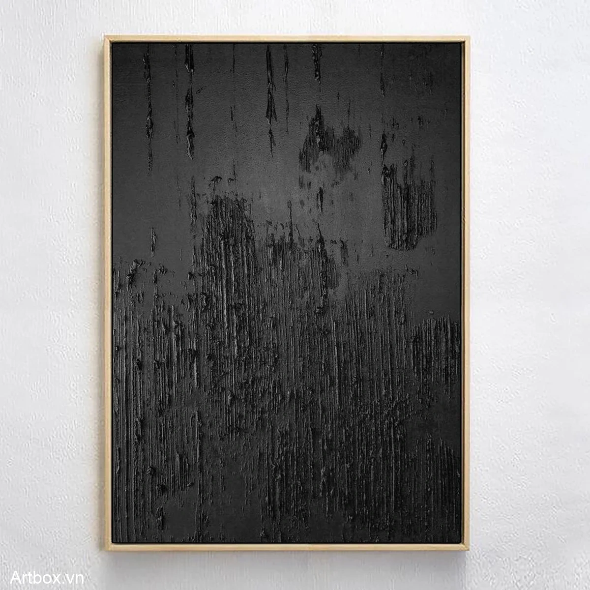 Bức Tường Đen Tĩnh Lặng – Tranh Sơn Acrylic Trừu Tượng Trừu tượng Đa sắc Trang Trí Phòng khách, Phòng làm việc – Phong Cách Hiện Đại