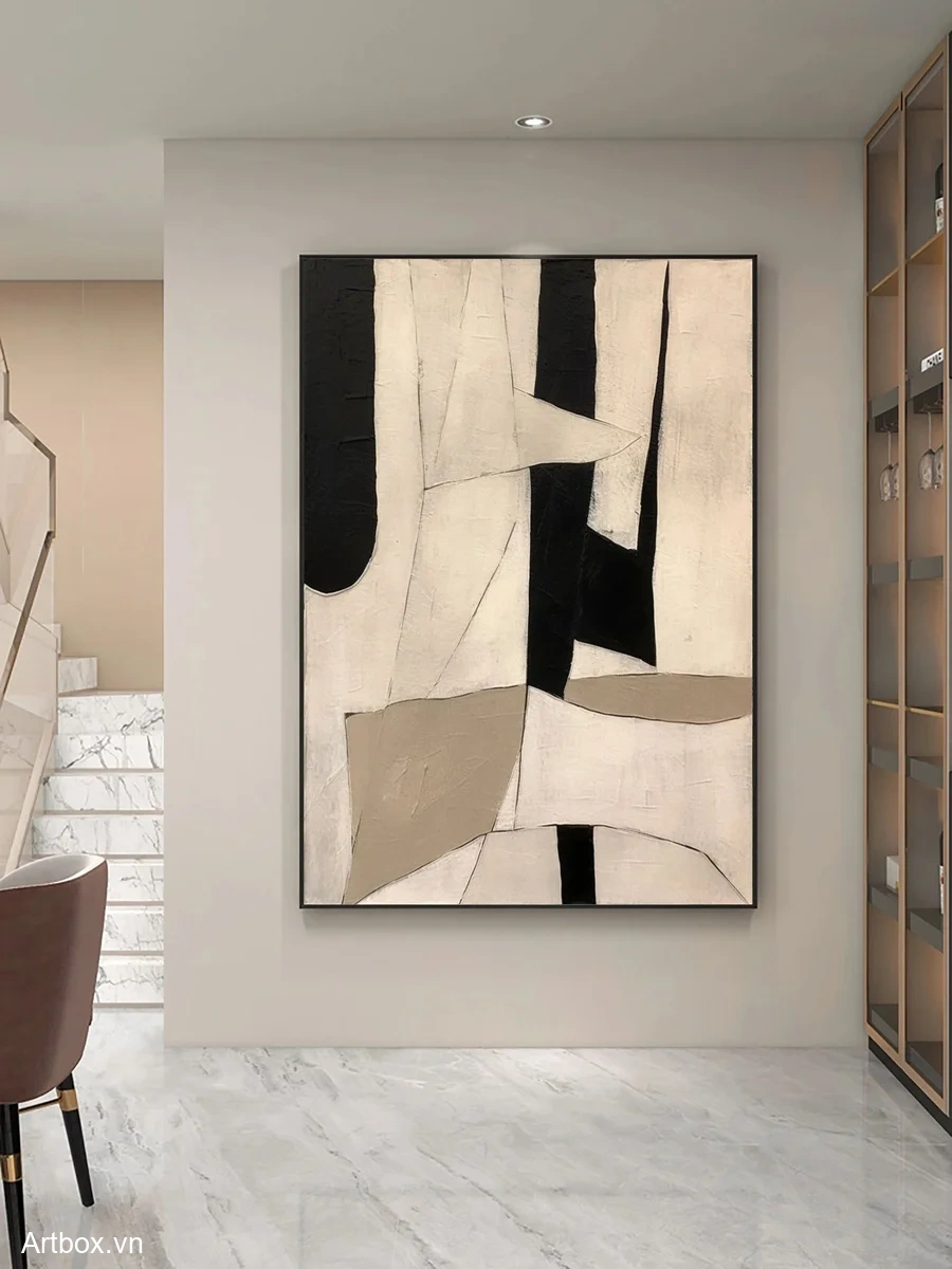 Bản Giao Hưởng Tĩnh Lặng – Tranh Sơn Acrylic Trừu Tượng Trừu tượng Đen trắng Trang Trí Phòng khách, Phòng làm việc – Phong Cách Hiện Đại Bản Giao Hưởng Tĩnh Lặng – Tranh Sơn Acrylic Trừu Tượng Trừu tượng Đen trắng Trang Trí Phòng khách, Phòng làm việc – Phong Cách Hiện Đại