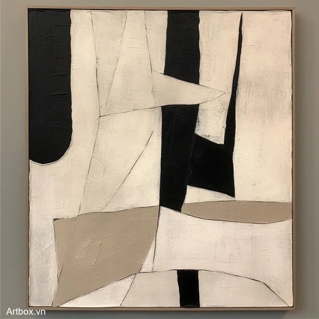 Bản Giao Hưởng Tĩnh Lặng – Tranh Sơn Acrylic Trừu Tượng Trừu tượng Đen trắng Trang Trí Phòng khách, Phòng làm việc – Phong Cách Hiện Đại Bản Giao Hưởng Tĩnh Lặng – Tranh Sơn Acrylic Trừu Tượng Trừu tượng Đen trắng Trang Trí Phòng khách, Phòng làm việc – Phong Cách Hiện Đại