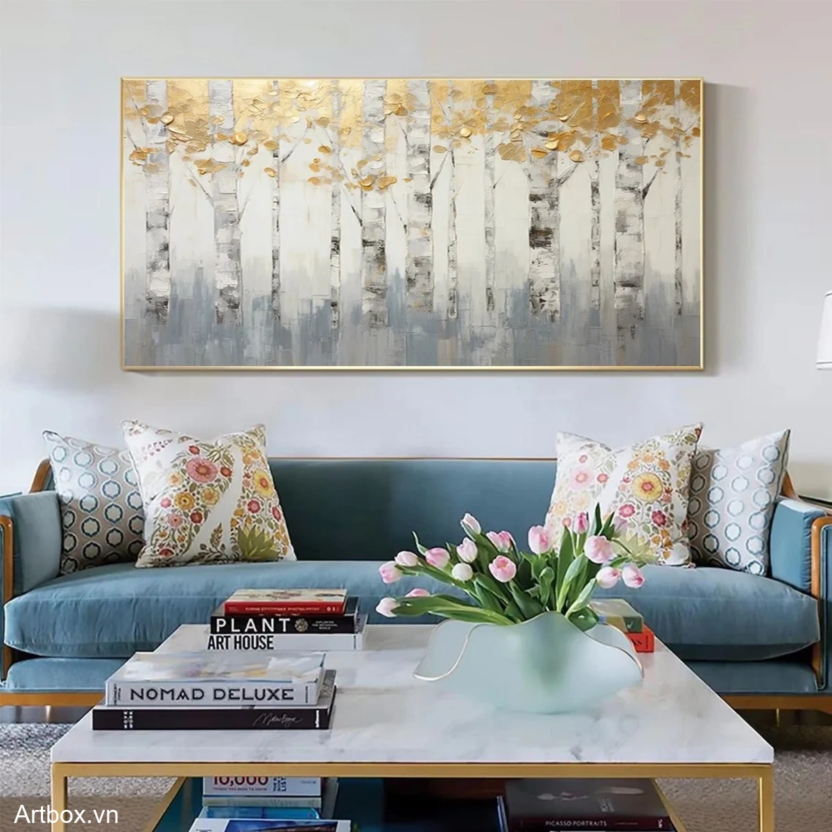 Vàng Rực Rỡ Giữa Rừng Trắng – Tranh Sơn Acrylic Trừu Tượng Cây Đa sắc Trang Trí Phòng khách, Phòng ngủ – Phong Cách Hiện Đại Vàng Rực Rỡ Giữa Rừng Trắng – Tranh Sơn Acrylic Trừu Tượng Cây Đa sắc Trang Trí Phòng khách, Phòng ngủ – Phong Cách Hiện Đại