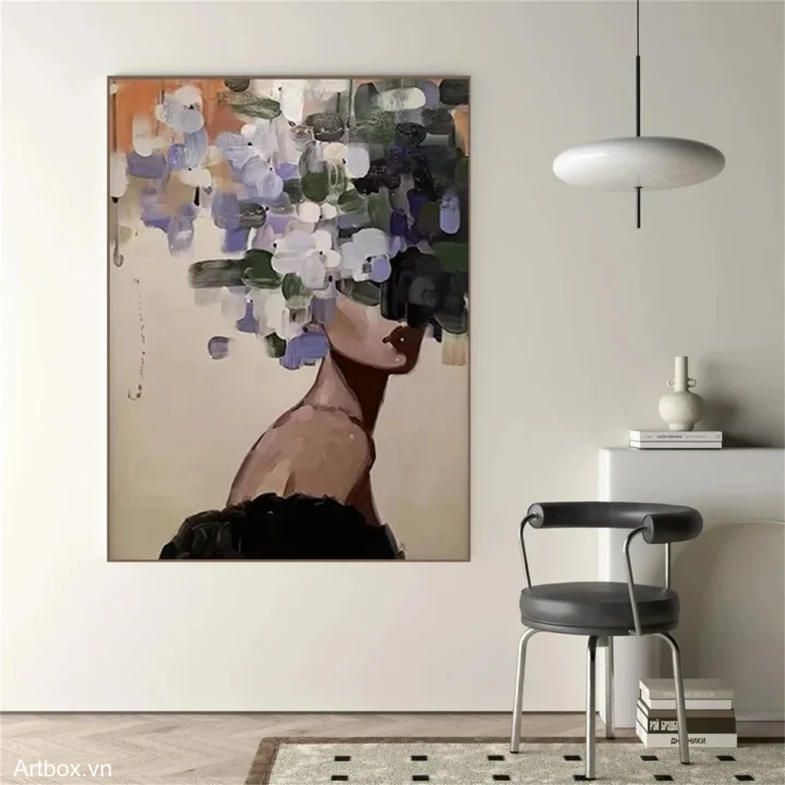 Hương Sắc Từ Thiên Nhiên – Tranh Sơn Acrylic Trừu Tượng Hình thể Đa sắc Trang Trí Phòng ngủ, Phòng khách – Phong Cách Hiện Đại