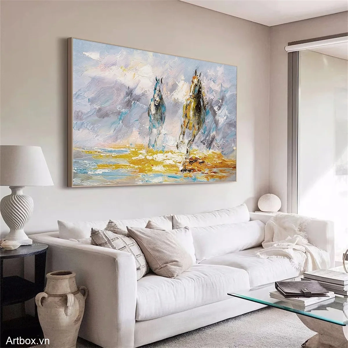 Chạy Đua Tự Do – Tranh Sơn Acrylic Trừu Tượng Động vật Đa sắc Trang Trí Phòng khách, Phòng ngủ – Phong Cách Hiện Đại