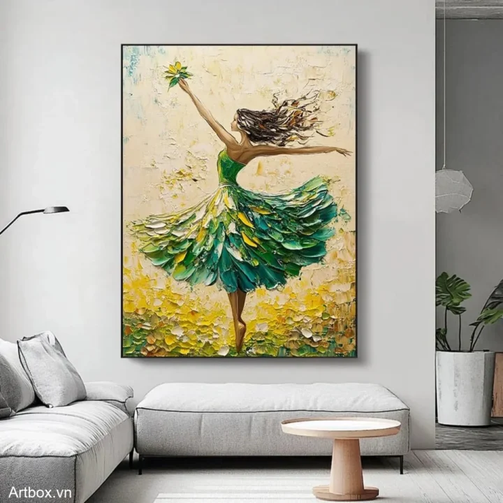 Vũ Điệu Của Thiên Nhiên – Tranh Sơn Acrylic Trừu Tượng Hình thể Đa sắc Trang Trí Phòng khách, Phòng ngủ – Phong Cách Hiện Đại