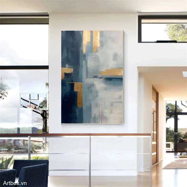 Hòa Quyện Của Màu Sắc – Tranh Sơn Acrylic Trừu Tượng Trừu tượng Xanh dương Trang Trí Phòng khách, Phòng làm việc – Phong Cách Hiện Đại Hòa Quyện Của Màu Sắc – Tranh Sơn Acrylic Trừu Tượng Trừu tượng Xanh dương Trang Trí Phòng khách, Phòng làm việc – Phong Cách Hiện Đại