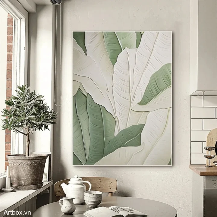 Hơi Thở Của Thiên Nhiên – Tranh Sơn Acrylic Trừu Tượng Cây Xanh lá Trang Trí Phòng khách, Phòng ngủ – Phong Cách Hiện Đại