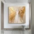 Ánh Sáng Thiên Đường – Tranh Sơn Acrylic Trừu Tượng Hình thể Vàng Trang Trí Phòng khách, Phòng ngủ – Phong Cách Hiện Đại