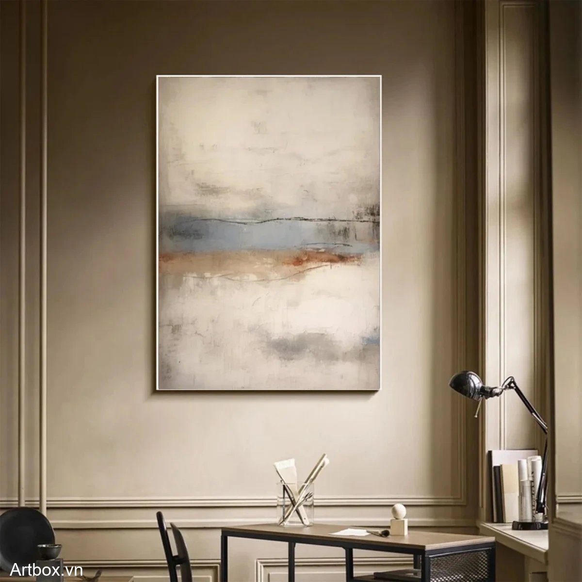 Hòa Nhạc Tĩnh Lặng – Tranh Sơn Acrylic Trừu Tượng Trừu tượng Đa sắc Trang Trí Phòng khách, Phòng làm việc – Phong Cách Hiện Đại