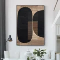 Hòa Nhạc Đen Trắng – Tranh Sơn Acrylic Trừu Tượng Trừu tượng Đen trắng Trang Trí Phòng khách, Phòng làm việc – Phong Cách Hiện Đại