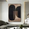 Hòa Nhạc Đen Trắng – Tranh Sơn Acrylic Trừu Tượng Trừu tượng Đen trắng Trang Trí Phòng khách, Phòng làm việc – Phong Cách Hiện Đại