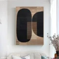 Hòa Nhạc Đen Trắng – Tranh Sơn Acrylic Trừu Tượng Trừu tượng Đen trắng Trang Trí Phòng khách, Phòng làm việc – Phong Cách Hiện Đại
