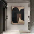 Hòa Nhạc Đen Trắng – Tranh Sơn Acrylic Trừu Tượng Trừu tượng Đen trắng Trang Trí Phòng khách, Phòng làm việc – Phong Cách Hiện Đại