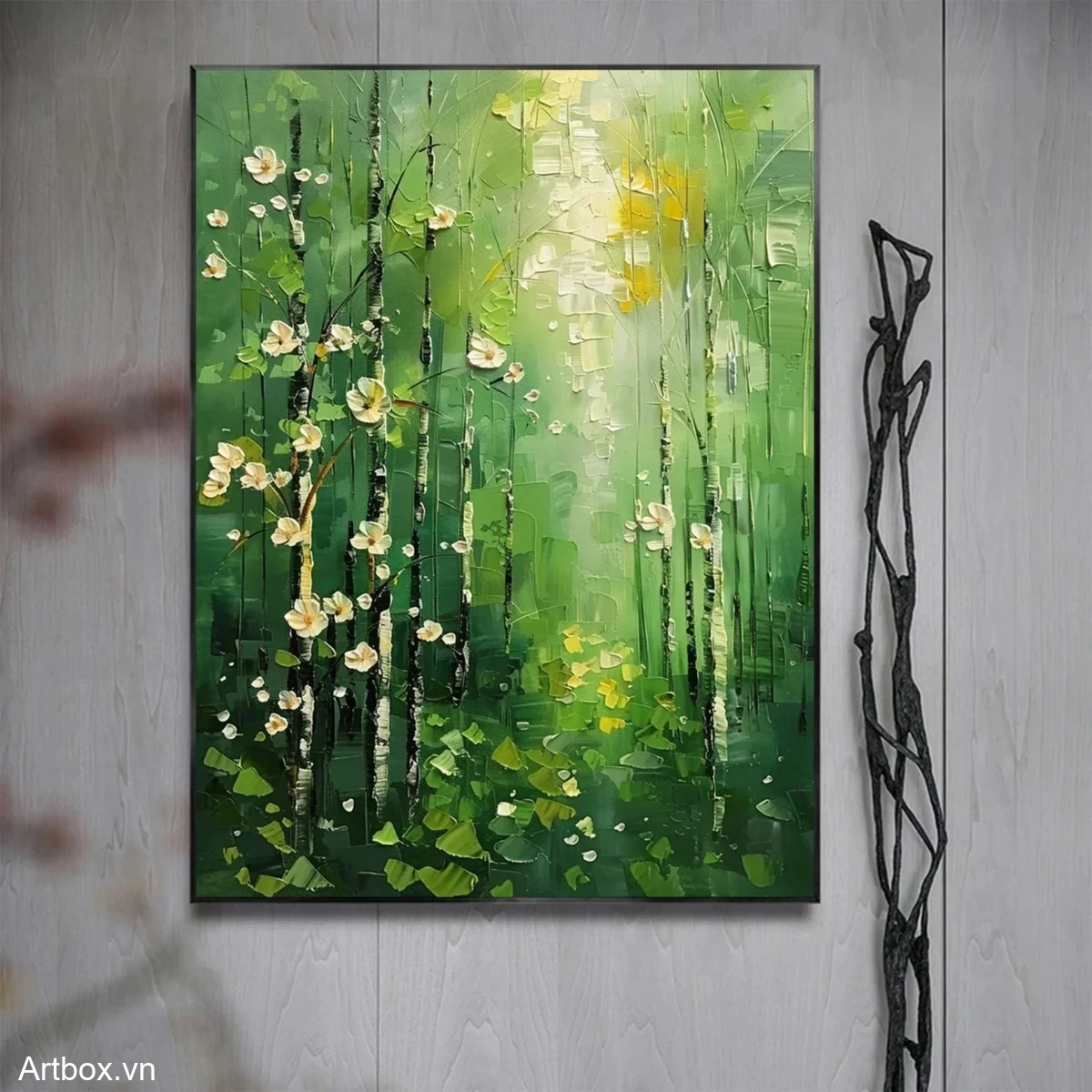 Bước Vào Rừng Hoa – Tranh Sơn Acrylic Trừu Tượng Cây Xanh lá Trang Trí Phòng khách, Phòng ngủ – Phong Cách Hiện Đại Bước Vào Rừng Hoa – Tranh Sơn Acrylic Trừu Tượng Cây Xanh lá Trang Trí Phòng khách, Phòng ngủ – Phong Cách Hiện Đại