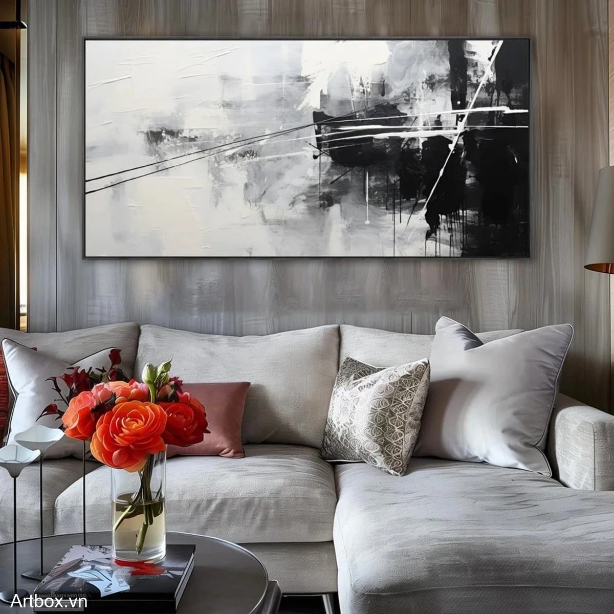 Bản Giao Hưởng Đen Trắng – Tranh Sơn Acrylic Trừu Tượng Trừu tượng Đen trắng Trang Trí Phòng khách, Phòng làm việc – Phong Cách Hiện Đại Bản Giao Hưởng Đen Trắng – Tranh Sơn Acrylic Trừu Tượng Trừu tượng Đen trắng Trang Trí Phòng khách, Phòng làm việc – Phong Cách Hiện Đại