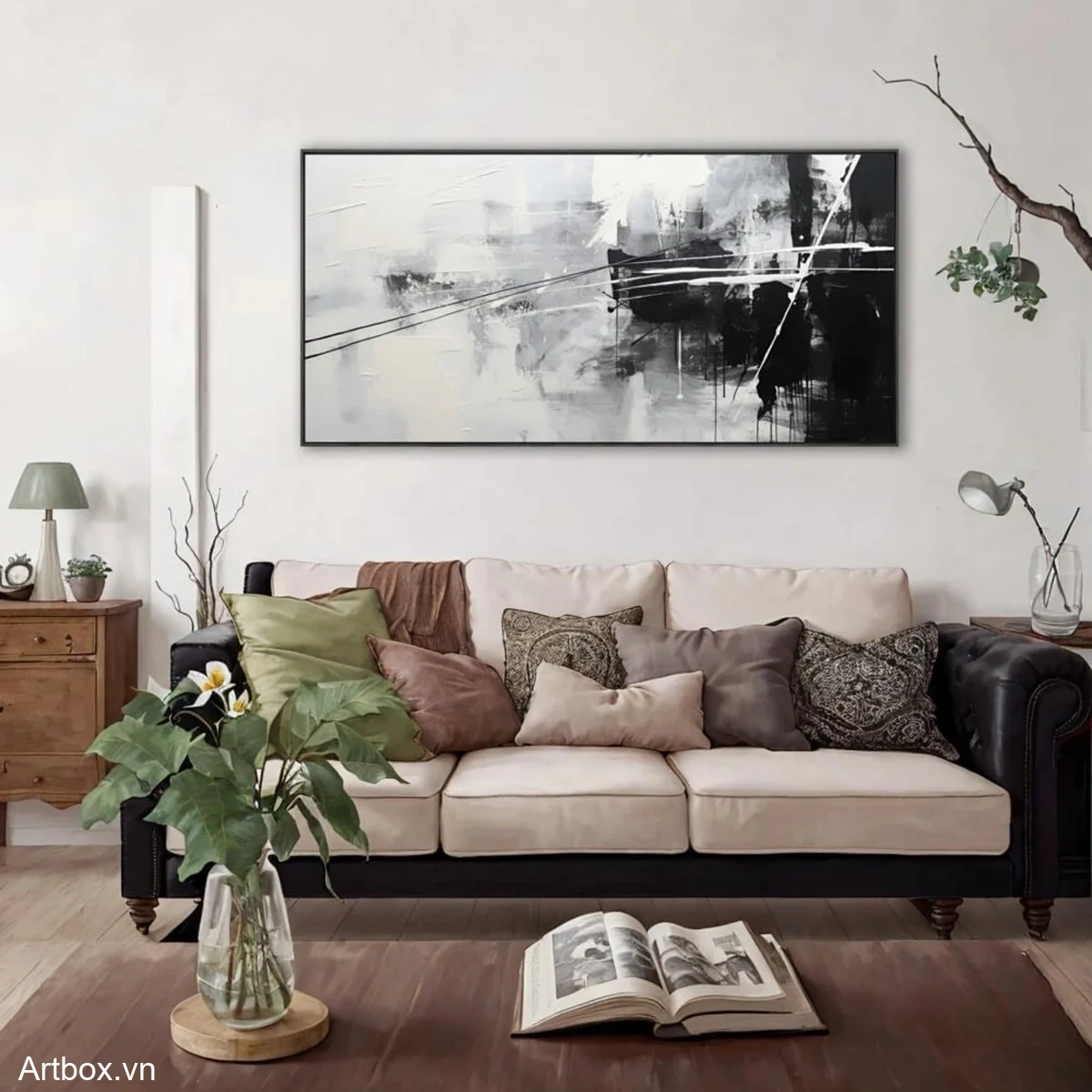 Bản Giao Hưởng Đen Trắng – Tranh Sơn Acrylic Trừu Tượng Trừu tượng Đen trắng Trang Trí Phòng khách, Phòng làm việc – Phong Cách Hiện Đại Bản Giao Hưởng Đen Trắng – Tranh Sơn Acrylic Trừu Tượng Trừu tượng Đen trắng Trang Trí Phòng khách, Phòng làm việc – Phong Cách Hiện Đại