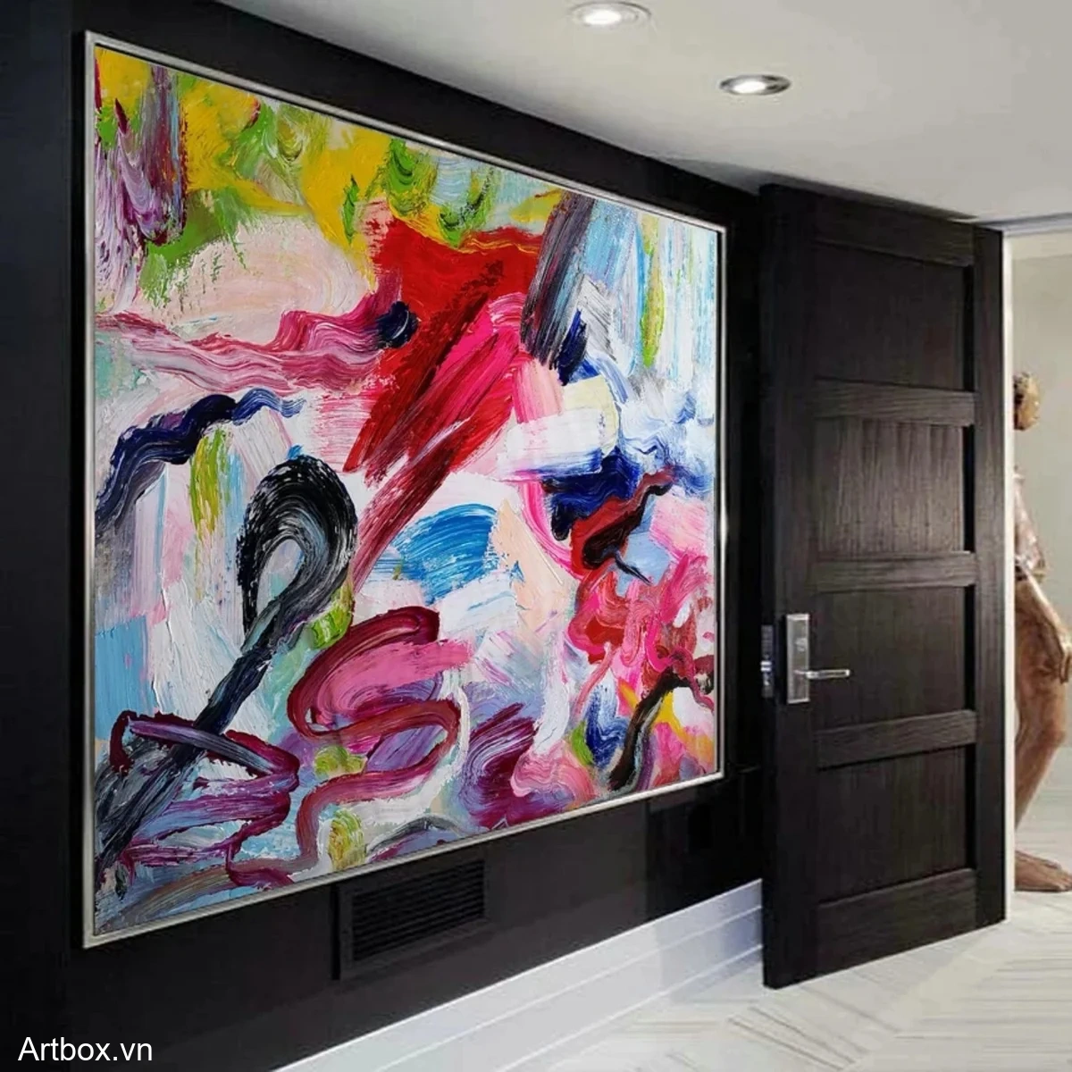 Giai Điệu Sắc Màu – Tranh Sơn Acrylic Trừu Tượng Trừu tượng Đa sắc Trang Trí Phòng khách, Phòng làm việc – Phong Cách Hiện Đại