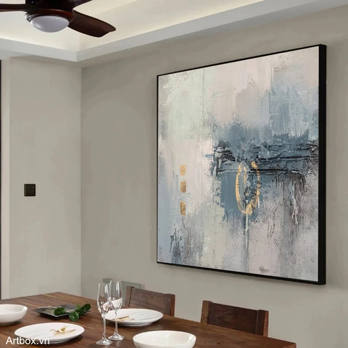 Hòa Quyện Màu Sắc – Tranh Sơn Acrylic Trừu Tượng Trừu tượng Xanh dương Trang Trí Phòng khách, Phòng làm việc – Phong Cách Hiện Đại Hòa Quyện Màu Sắc – Tranh Sơn Acrylic Trừu Tượng Trừu tượng Xanh dương Trang Trí Phòng khách, Phòng làm việc – Phong Cách Hiện Đại