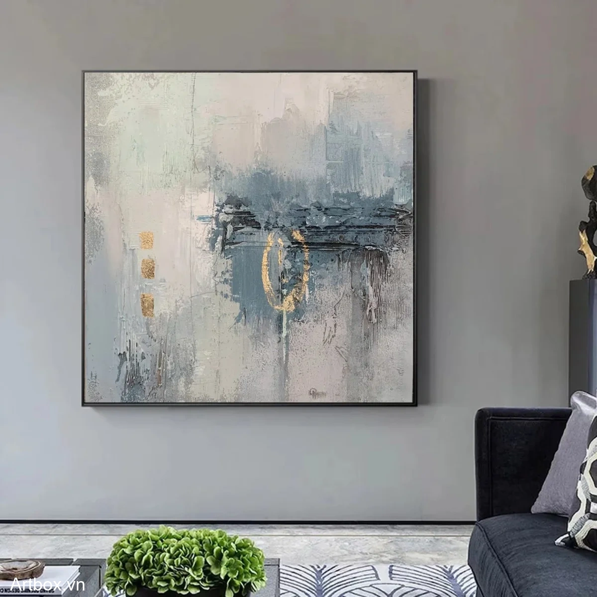 Hòa Quyện Màu Sắc – Tranh Sơn Acrylic Trừu Tượng Trừu tượng Xanh dương Trang Trí Phòng khách, Phòng làm việc – Phong Cách Hiện Đại Hòa Quyện Màu Sắc – Tranh Sơn Acrylic Trừu Tượng Trừu tượng Xanh dương Trang Trí Phòng khách, Phòng làm việc – Phong Cách Hiện Đại