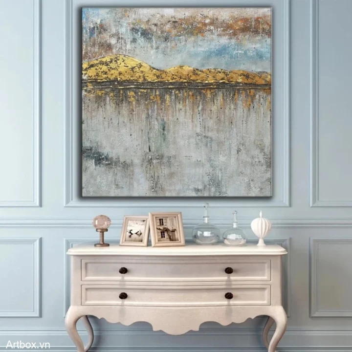 Hòa Quyện Của Thiên Nhiên – Tranh Sơn Acrylic Trừu Tượng Phong cảnh Đa sắc Trang Trí Phòng khách, Phòng ngủ – Phong Cách Hiện Đại