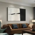 Đối Kháng Tĩnh Lặng – Tranh Sơn Acrylic Trừu Tượng Trừu tượng Đen trắng Trang Trí Phòng khách, Phòng làm việc – Phong Cách Hiện Đại