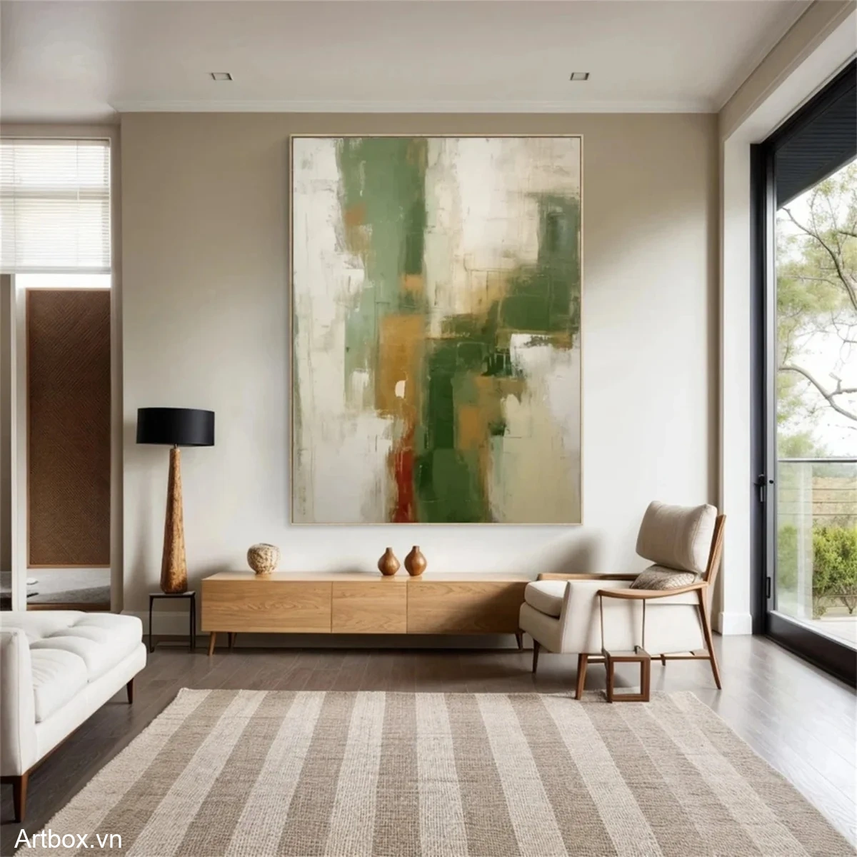 Hòa Quyện Cảm Xúc – Tranh Sơn Acrylic Trừu Tượng Trừu tượng Đa sắc Trang Trí Phòng khách, Phòng làm việc – Phong Cách Hiện Đại