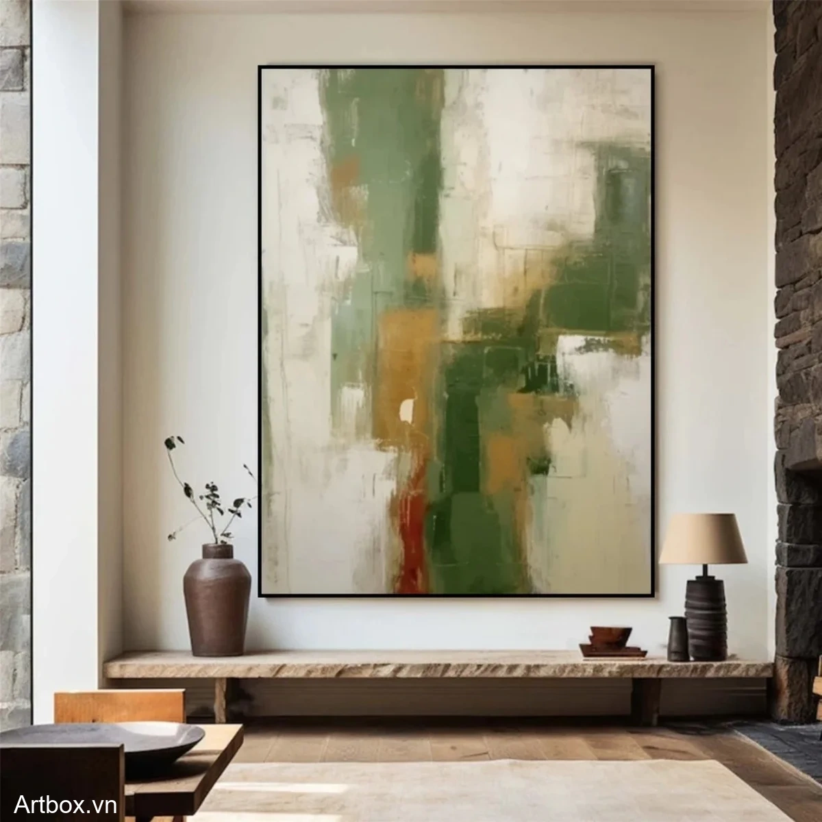 Hòa Quyện Cảm Xúc – Tranh Sơn Acrylic Trừu Tượng Trừu tượng Đa sắc Trang Trí Phòng khách, Phòng làm việc – Phong Cách Hiện Đại