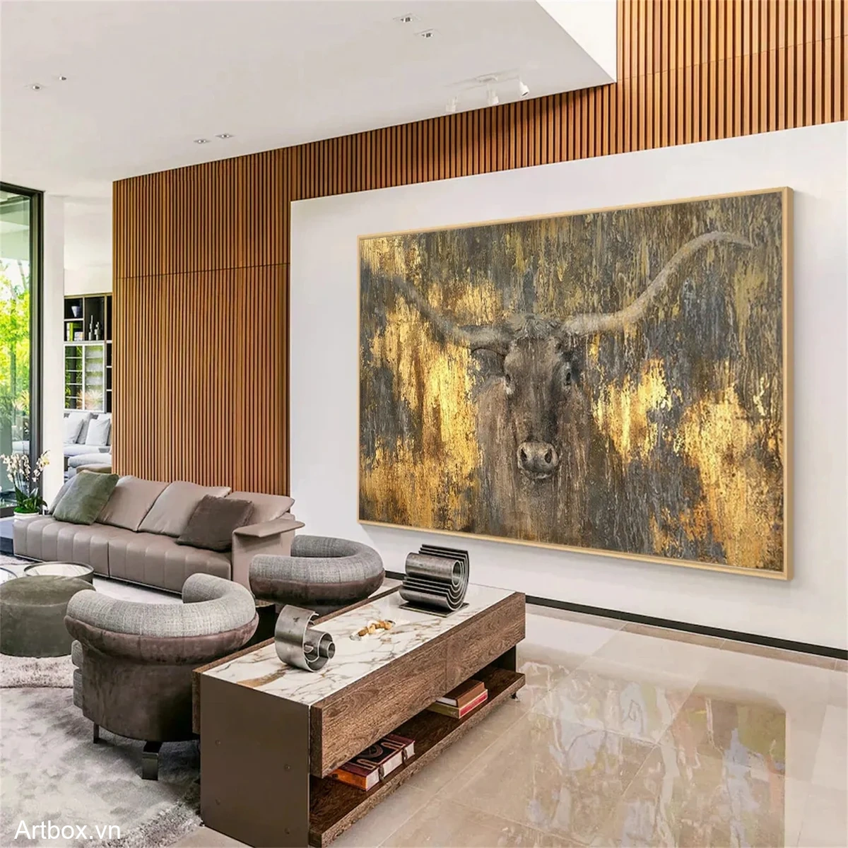 Gương Mặt Của Thiên Nhiên – Tranh Sơn Acrylic Trừu Tượng Động vật Đa sắc Trang Trí Phòng khách, Phòng làm việc – Phong Cách Hiện Đại