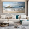 Biển Cả Mênh Mông – Tranh Sơn Acrylic Trừu Tượng Biển Xanh dương Trang Trí Phòng khách, Phòng ngủ – Phong Cách Hiện Đại
