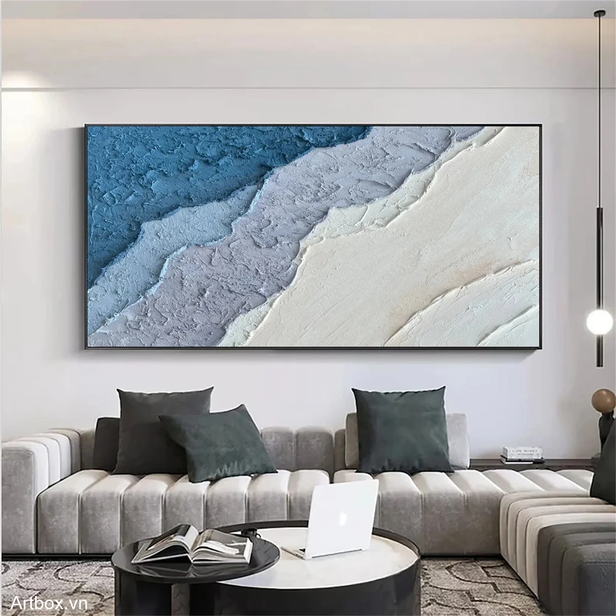 Dòng Chảy Tĩnh Lặng – Tranh Sơn Acrylic Trừu Tượng Trừu tượng Xanh dương Trang Trí Phòng khách, Phòng ngủ – Phong Cách Hiện Đại Dòng Chảy Tĩnh Lặng – Tranh Sơn Acrylic Trừu Tượng Trừu tượng Xanh dương Trang Trí Phòng khách, Phòng ngủ – Phong Cách Hiện Đại