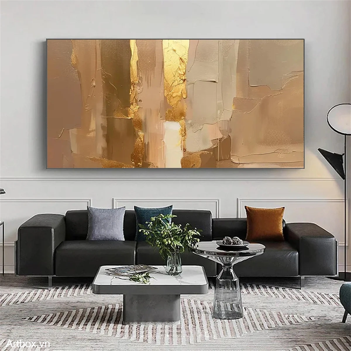 Hơi Ấm Của Cát Và Vàng – Tranh Sơn Acrylic Trừu Tượng Trừu tượng Nâu be Trang Trí Phòng khách, Phòng ngủ – Phong Cách Hiện Đại Hơi Ấm Của Cát Và Vàng – Tranh Sơn Acrylic Trừu Tượng Trừu tượng Nâu be Trang Trí Phòng khách, Phòng ngủ – Phong Cách Hiện Đại