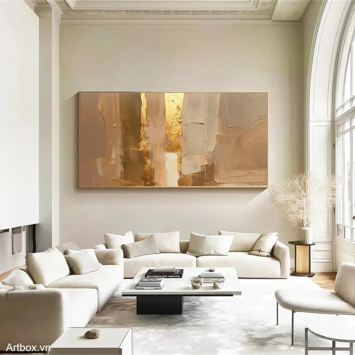 Hơi Ấm Của Cát Và Vàng – Tranh Sơn Acrylic Trừu Tượng Trừu tượng Nâu be Trang Trí Phòng khách, Phòng ngủ – Phong Cách Hiện Đại Hơi Ấm Của Cát Và Vàng – Tranh Sơn Acrylic Trừu Tượng Trừu tượng Nâu be Trang Trí Phòng khách, Phòng ngủ – Phong Cách Hiện Đại