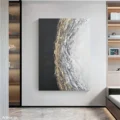 Hơi Thở Của Đất – Tranh Sơn Acrylic Trừu Tượng Trừu tượng Đen trắng Trang Trí Phòng khách, Phòng làm việc – Phong Cách Hiện Đại