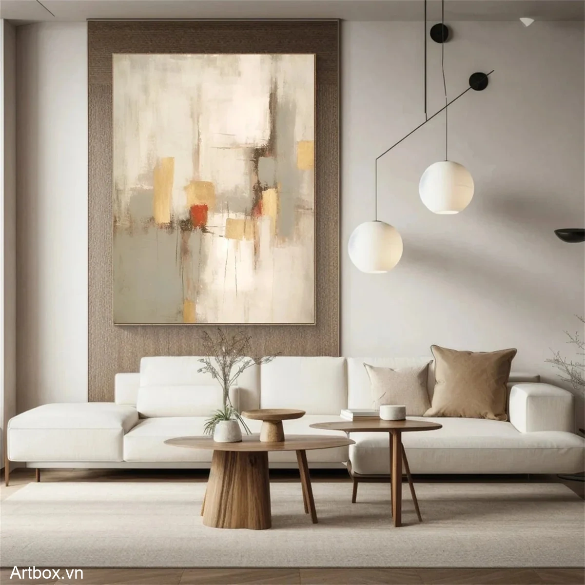 Hòa Quyện Sắc Màu – Tranh Sơn Acrylic Trừu Tượng Trừu tượng Đa sắc Trang Trí Phòng khách, Phòng làm việc – Phong Cách Hiện Đại