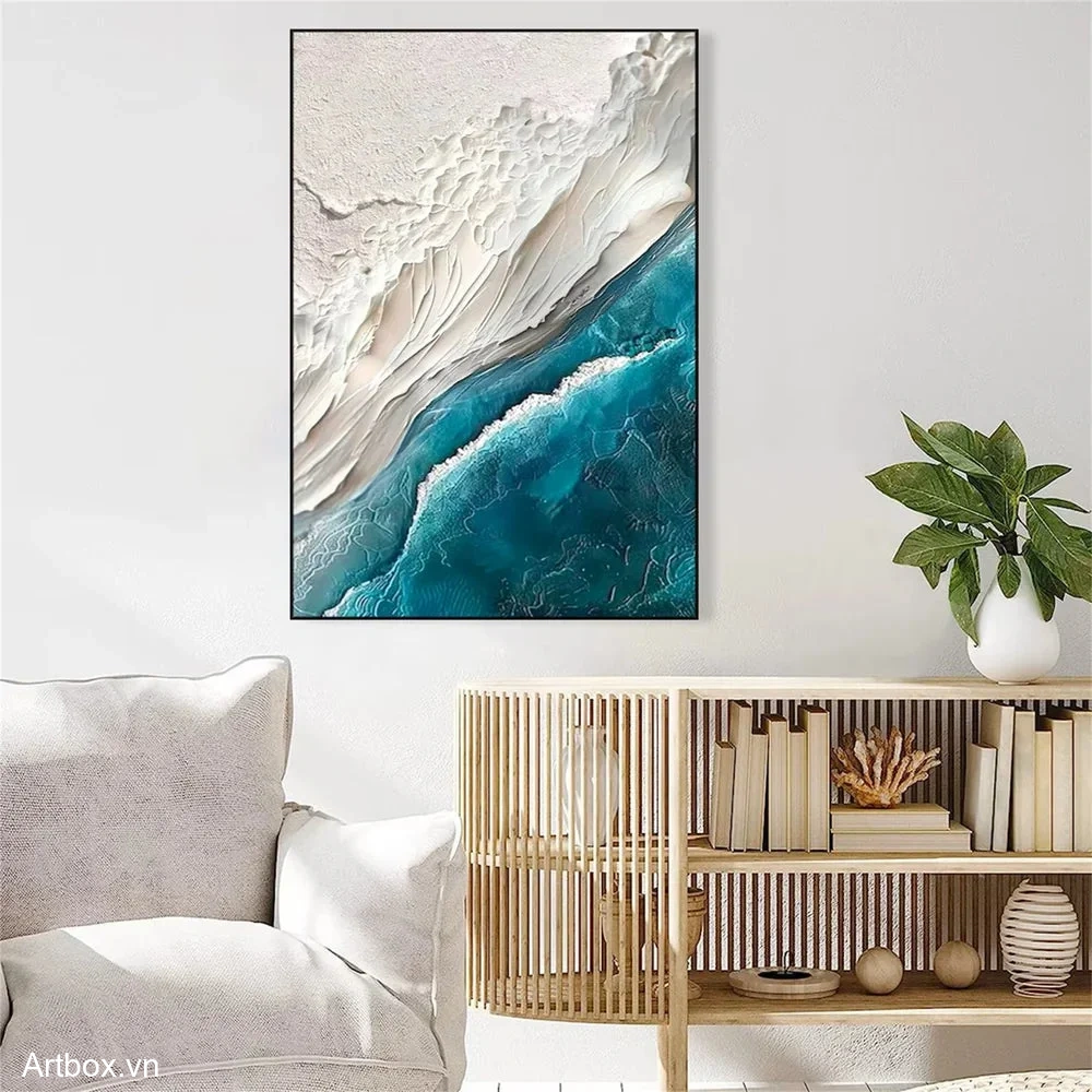 Hòa Quyện Giữa Biển Và Cát – Tranh Sơn Acrylic Trừu Tượng Biển Xanh dương Trang Trí Phòng khách, Phòng ngủ – Phong Cách Hiện Đại Hòa Quyện Giữa Biển Và Cát – Tranh Sơn Acrylic Trừu Tượng Biển Xanh dương Trang Trí Phòng khách, Phòng ngủ – Phong Cách Hiện Đại