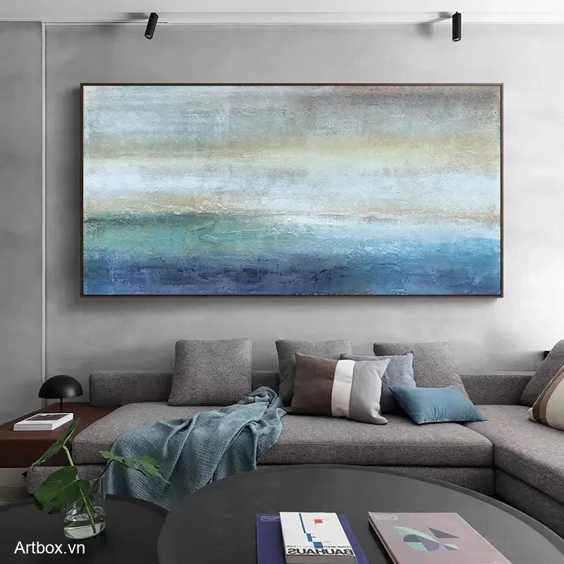 Hòa Quyện Của Biển Cả – Tranh Sơn Acrylic Trừu Tượng Phong cảnh Đa sắc Trang Trí Phòng khách, Phòng ngủ – Phong Cách Hiện Đại