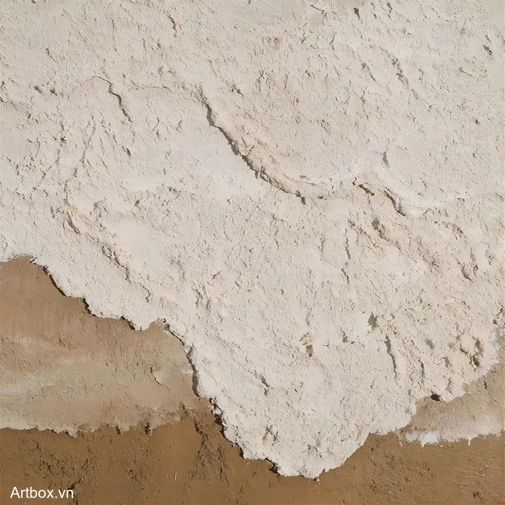 Hòa Quyện Đất Trời – Tranh Sơn Acrylic Trừu Tượng Phong cảnh Nâu be Trang Trí Phòng khách, Phòng ngủ – Phong Cách Hiện Đại