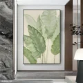 Bản Hòa Ca Của Lá – Tranh Sơn Acrylic Trừu Tượng Cây Xanh lá Trang Trí Phòng khách, Phòng ngủ – Phong Cách Hiện Đại