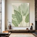 Bản Hòa Ca Của Lá – Tranh Sơn Acrylic Trừu Tượng Cây Xanh lá Trang Trí Phòng khách, Phòng ngủ – Phong Cách Hiện Đại