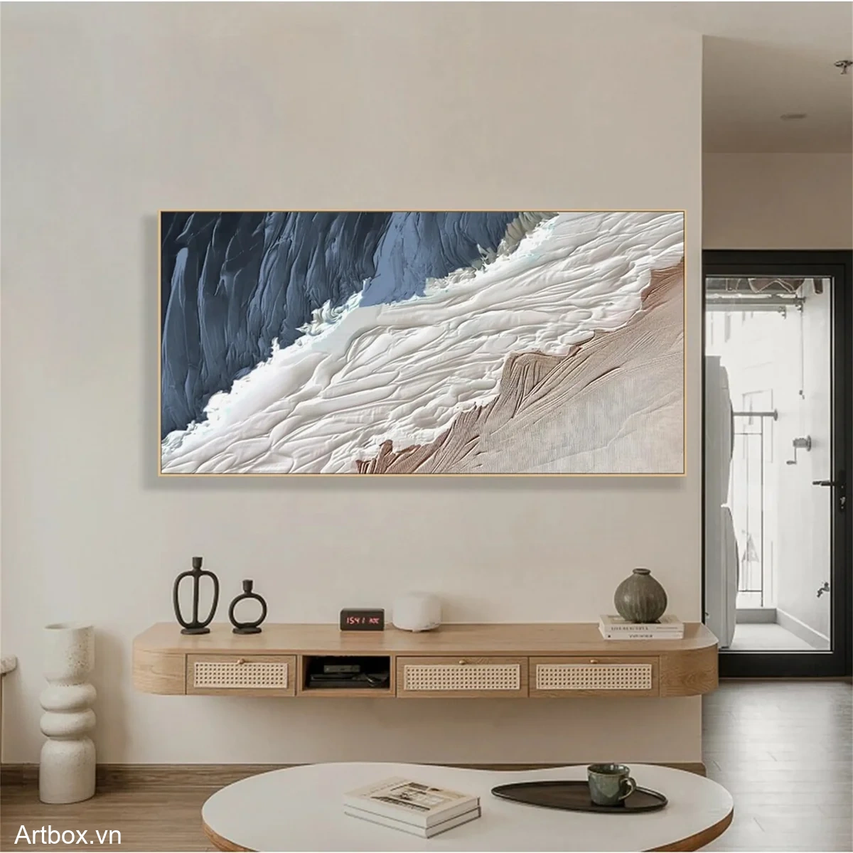 Bờ Biển Mơ Màng – Tranh Sơn Acrylic Trừu Tượng Biển Đa sắc Trang Trí Phòng khách, Phòng ngủ – Phong Cách Hiện Đại