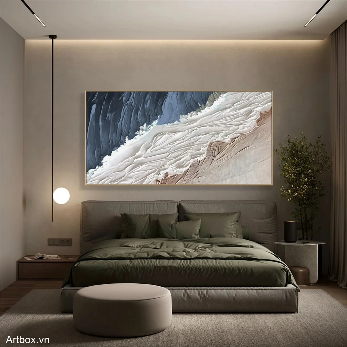 Bờ Biển Mơ Màng – Tranh Sơn Acrylic Trừu Tượng Biển Đa sắc Trang Trí Phòng khách, Phòng ngủ – Phong Cách Hiện Đại