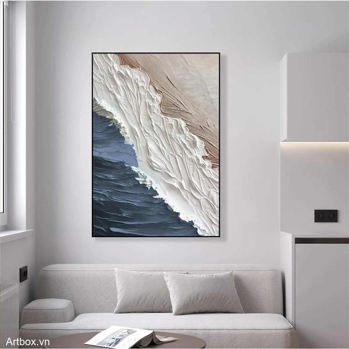 Bờ Biển Mơ Màng – Tranh Sơn Acrylic Trừu Tượng Biển Đa sắc Trang Trí Phòng khách, Phòng ngủ – Phong Cách Hiện Đại