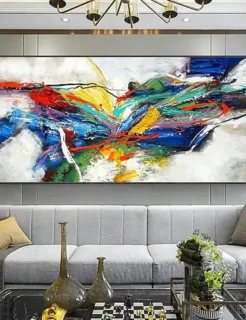 Vũ Điệu Của Sóng – Tranh Sơn Acrylic Trừu Tượng Biển Xanh ngọc Trang Trí Phòng khách, Phòng ngủ – Phong Cách Hiện Đại