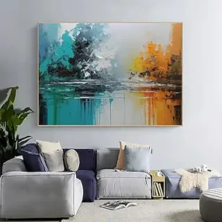 Vũ Điệu Của Sóng – Tranh Sơn Acrylic Trừu Tượng Biển Xanh ngọc Trang Trí Phòng khách, Phòng ngủ – Phong Cách Hiện Đại